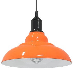 vidaXL Lampă suspendată reglabilă înălțime E27 Portocaliu lucios Metal