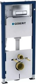 Set rezervor WC incastrat cu set fixare Geberit Duofix Delta Up100 si clapeta crom dreptunghiulara