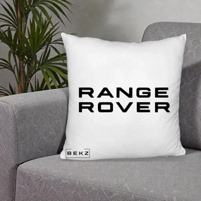 Perna Personalizata cu emblema Range Rover, 40x40 cm, Alb Pufos, Husa Detasabila, Perna Inclusa, BEKZ®