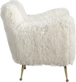Fotoliu LUX design italian, White long pile