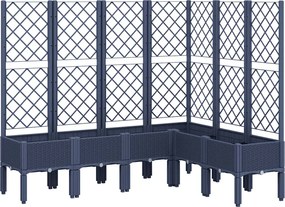 vidaXL Jardinieră de grădină cu spalier, albastru gri, 160x120x142 cm, PP