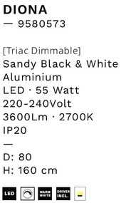 Lustra LED design modern DIONA 80cm, 2700K