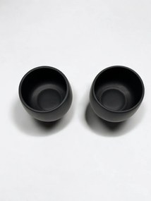 Set 2 Pahare Cafea NOVUM Vulcano Cappucino (Negru Carbon Mat 330ml) Flat White, Latte, Cappucino