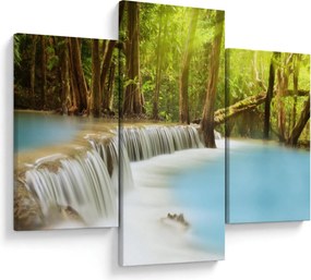 Tablou cu cascada Huai Mae Kamin în pădure (90x60 cm)