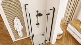 Cabina dus REA Hugo Black 100x80