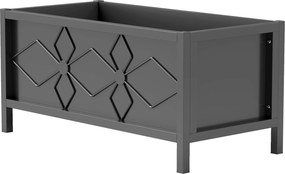 Outsunny Jardinieră exterioară jardinieră înălțată galvanizată cu margine de siguranță dreptunghiulară 80 x 40 x 38 cm negru | Aosom Romania