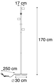 Lampă de podea scandinavă neagră cu 5 lumini - Facil Tube