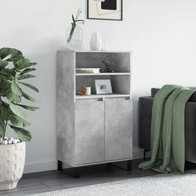 vidaXL Dulap înalt, gri beton, 60x36x110 cm, lemn compozit