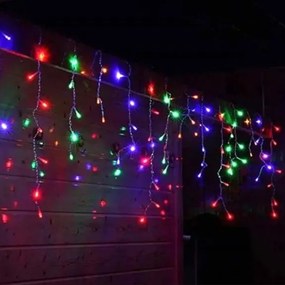 Instalatie de Craciun, franjuri cu led tip turturi, exterior, multicolor, 15 metri