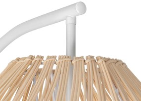 Lampă de podea rustică albă cu ratan - Sam