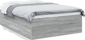 vidaXL Cadru de pat, gri sonoma, 140x190 cm, lemn prelucrat