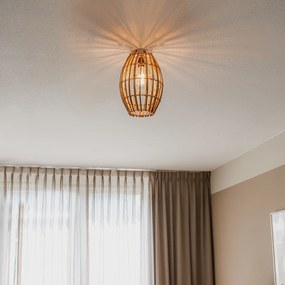 Plafoniera rustica din bambus si alb - Canna Capsule