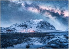 Tablou cu munți și ceul cu stele (70x50 cm)