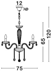 Candelabru elegant cu cristale K9 Connor 8L