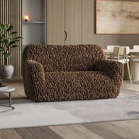 Huse bielastice VELVET maro fotoliu dublu (l. 120 - 160 cm)