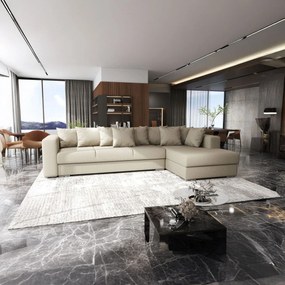 Colțar extensibil dumonde cu ladă de depozitare si sezut confortabil din spuma high-density, Gloria Enjoy Camel II 320x183 cm