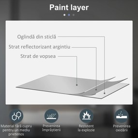 kleankin Oglindă de Baie Rotundă cu Lumină LED în 3 Culori și Întrerupătoare Touch, Ø70x3,5 cm, Transparet | Aosom Romania