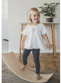 Placă de echilibru bej/în culoare naturală din lemn de pin 80x30x18 cm Montessori – Meowbaby