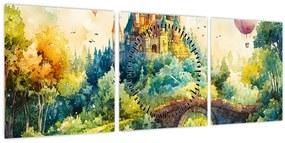 Tablou - Castel de Poveste (cu ceas) (90x30 cm)