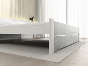 Pat IKAROS DOUBLE 120 x 200 cm, beton/alb Saltele: Cu saltele Deluxe 10 cm, Somiera pat: Cu lamele curbate