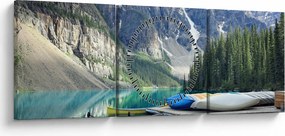 Tablou - Moraine Lake (cu ceas) (90x30 cm)