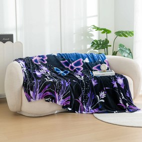 Patura microplus VIOLET BUTTERFLY albastru-inchis Dimensiune: 160 x 200 cm