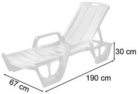 Șezlong de grădină Florida alb