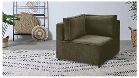 Modul pentru canapea verde deschis cu tapițerie din catifea reiată (cu colț variabil) Nihad modular – Bobochic Paris