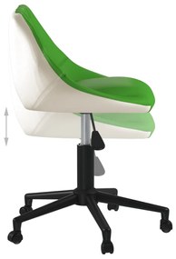 Scaun de birou pivotant, verde si alb, piele ecologica 1, Verde si alb