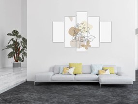 Tablou - Flori bej cu fluture N⁰1 (150x105 cm)