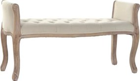 Banchetă de hol din lemn de cauciuc și in, 109×45×60 cm, „Entry"