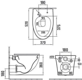 Capac wc soft close si demontare rapida alb lucios Foglia Alice