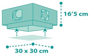 Plafonieră pentru copii MOONLIGHT 2xE27/60W/230V verde Dalber 63236H