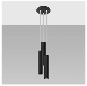 Lustră pendul neagră ø 6 cm Castro – Sollux