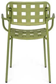 Scaune de grădină verzi 4 buc. din metal Clover – Bizzotto