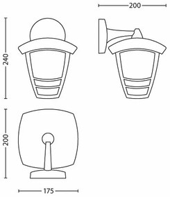 Aplică de exterior Philips 15381/30/16 MYGARDEN CREEK 1xE27/60W/230V