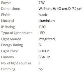 Aplica cu reader LED pentru dormitor Lofer negru