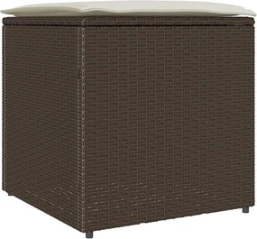 vidaXL Cutie pentru perne cu depozitare Maro 50 x 50 x 50 cm poliratan