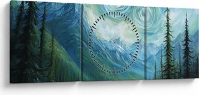 Tablou - Peisaj cu o adiere din Van Gogh (cu ceas) (90x30 cm)