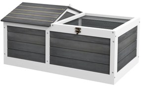 PawHut Casa Tarc pentru Animal Mic cu 2 Spații, 86 x 54 x 43 cm, Lemn de Brad | Aosom Romania