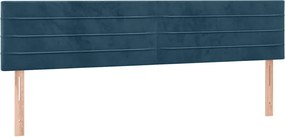 vidaXL Tăblii de pat, albastru închis, 200x5x78/88 cm, catifea