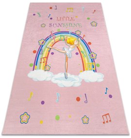 BAMBINO 41870 covor lavabil Balerina, curcubeu pentru copii anti-alunecare - roz