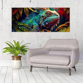 Tablou - Iguana colorată (120x50 cm)