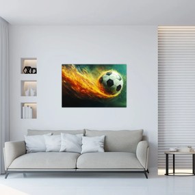Tablou - Minge de Fotbal în Zbor (90x60 cm)
