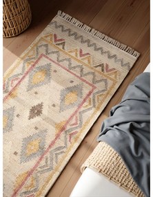 Covor tip traversă crem țesut manual din iută 80x200 cm Roya Imani – Elle Decoration