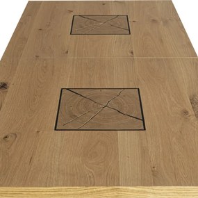 Masa Extensibila Urbano Oak, Stejar Rustic Si Negru, 180/230 X 76.5 X 90 Cm