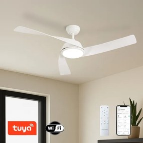 ZEVENTI - Ventilator de tavan LED AERYS LED/24W/230V Wi-Fi Tuya alb + telecomandă