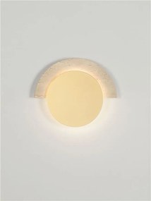 Aplica de perete LED metal auriu si travertin MOLLI 21cm