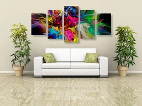 Tablou 5-piese haos colorat abstract