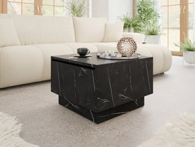 Măsuță de cafea Nasonat 60 x 60 (Negru Marmură royal) (cu sp. depozitare). 1103741